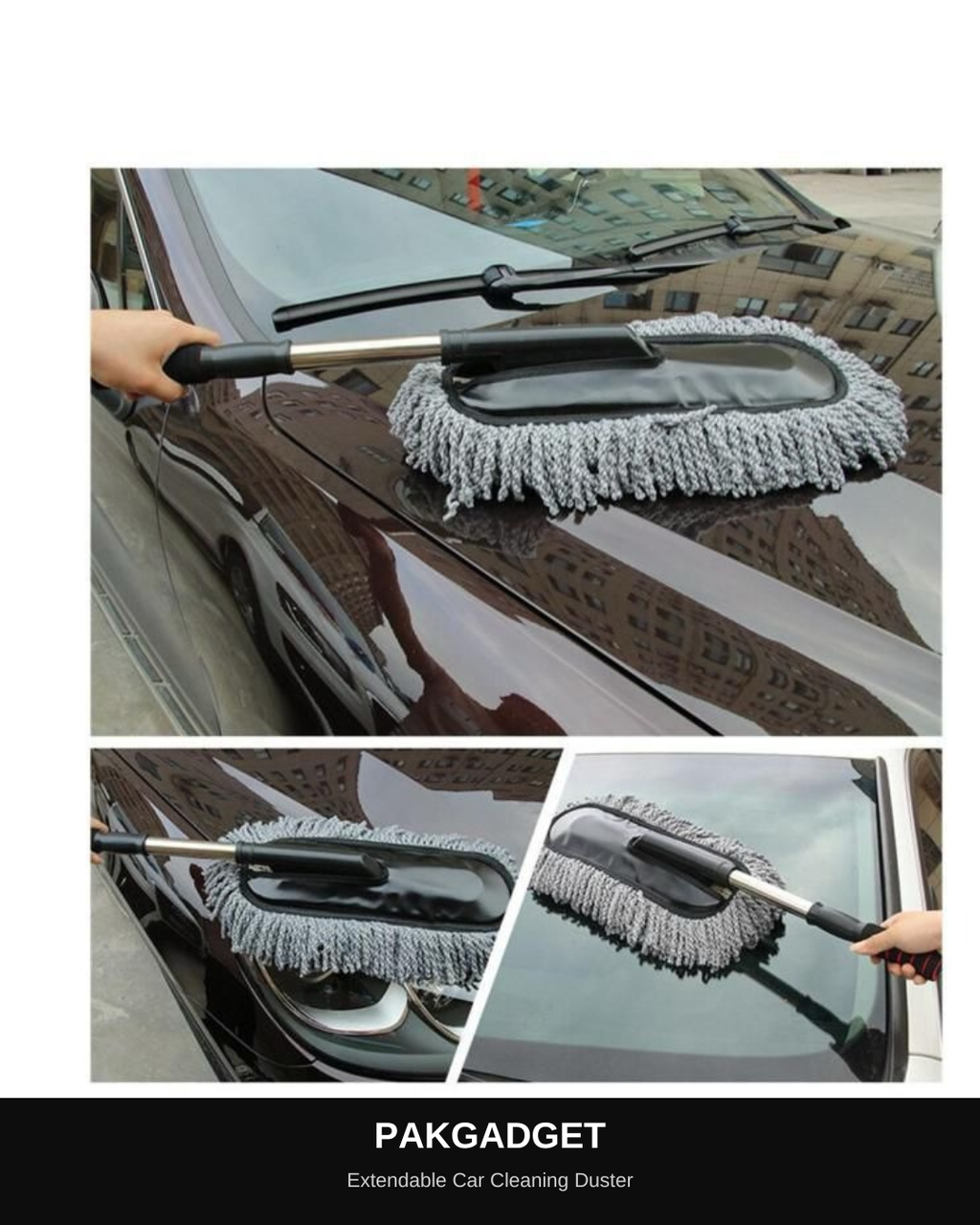 PakGadget Extendable Car Cleaning Duster in use
