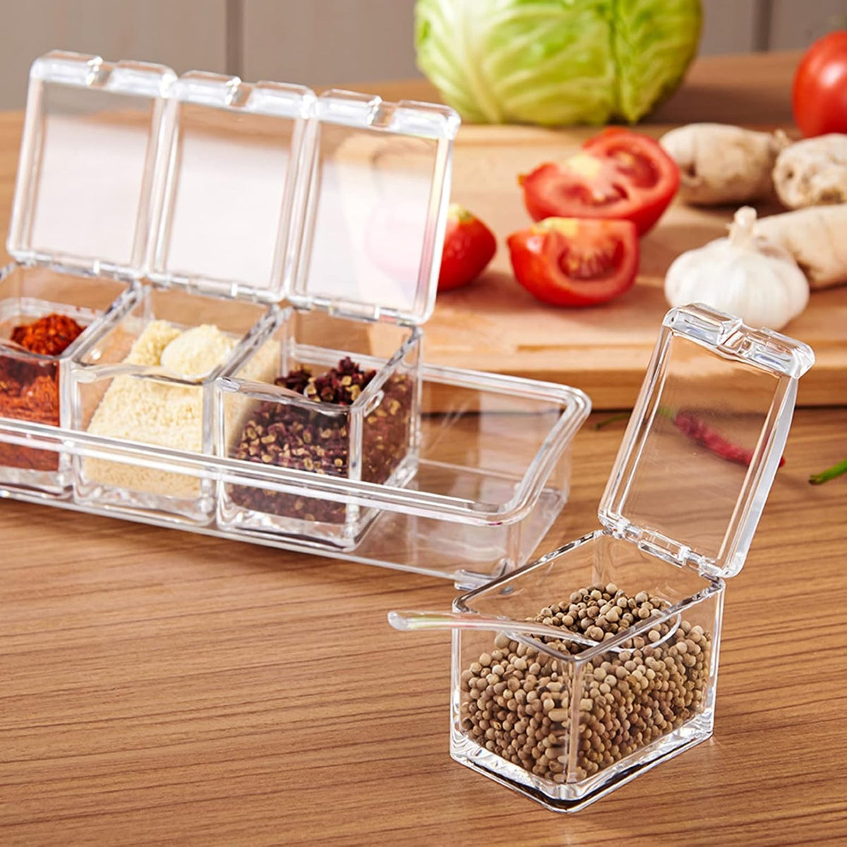 4-Compartment Seasoning Box