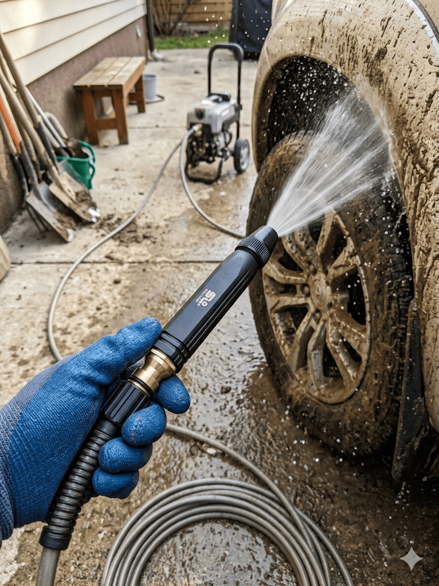 High-Pressure Adjustable Nozzle Spray Gun – Versatile Water Wash Tool for Garden & Car Cleaning
