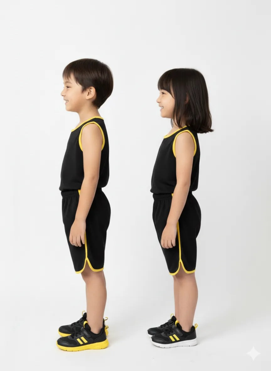 2 PCs Set Kids Cool Summer Sando Outfit – Lightweight Sleeveless Casual Wear for Boys & Girls, Soft Breathable Fabric (Large)