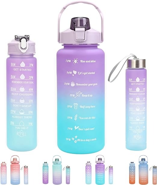 Motivational Water Bottle Set (3-Pc)