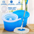 360° Rotating Spin Mop with Bucket - 2 Microfiber Cloth Refill Included (Extendable and Retractable)
