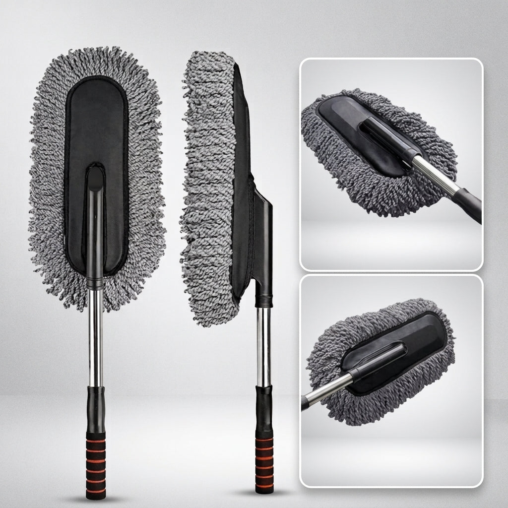 Extendable Microfiber Car Duster – Retractable Chenille Wash Brush
