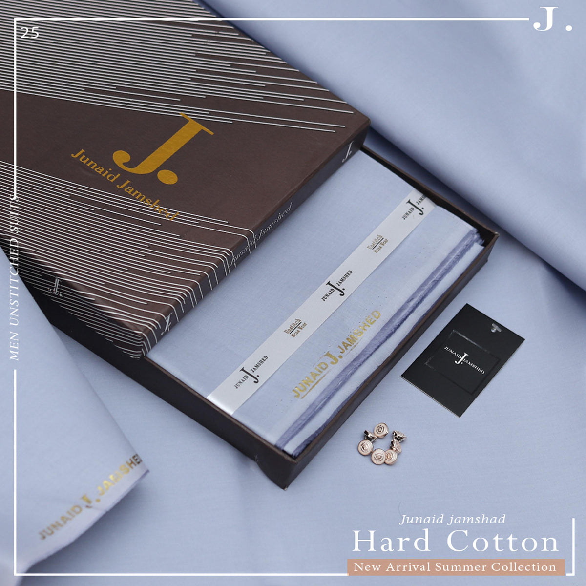 Junaid Jamshed Hard Cotton – Men's Unstitched Suit (4.5m)