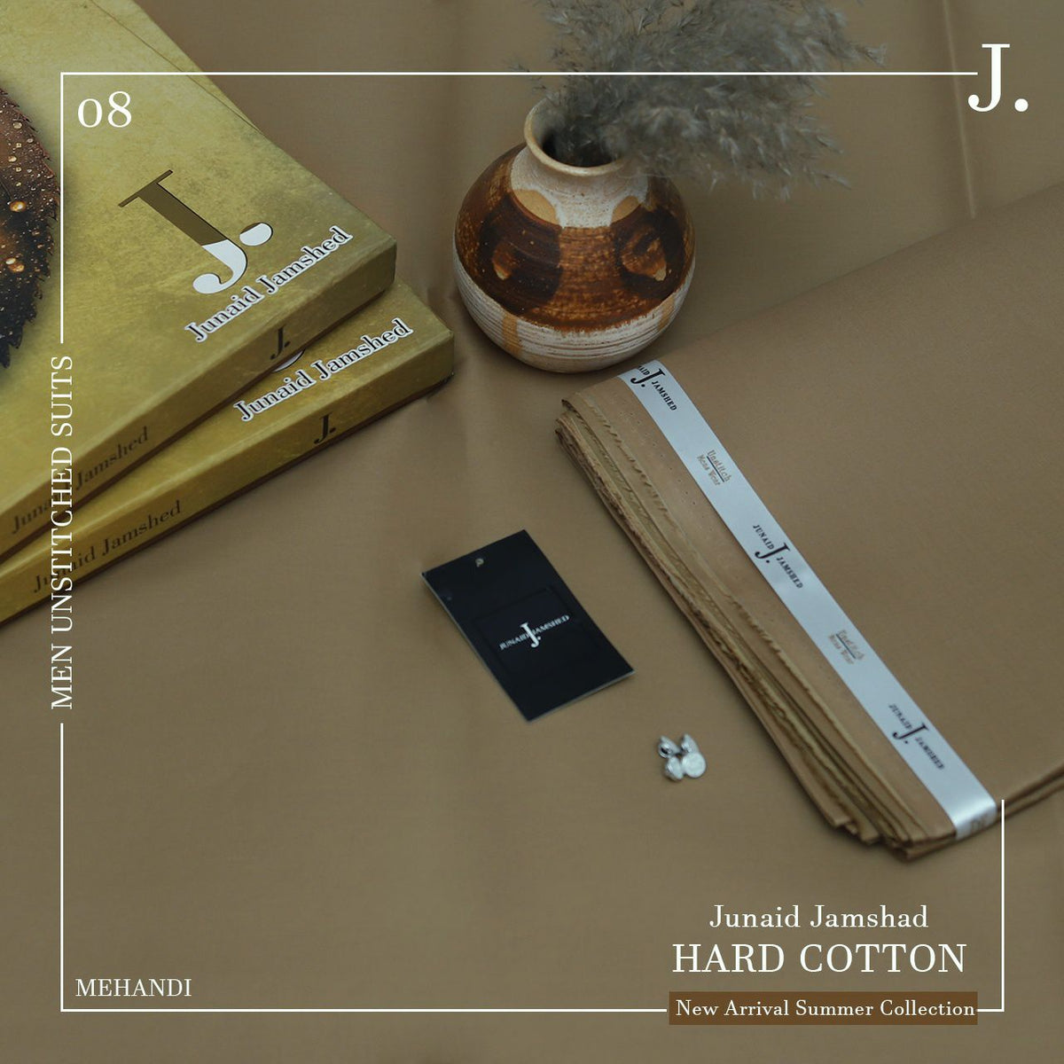 Junaid Jamshed Hard Cotton – Men's Unstitched Suit (4.5m)