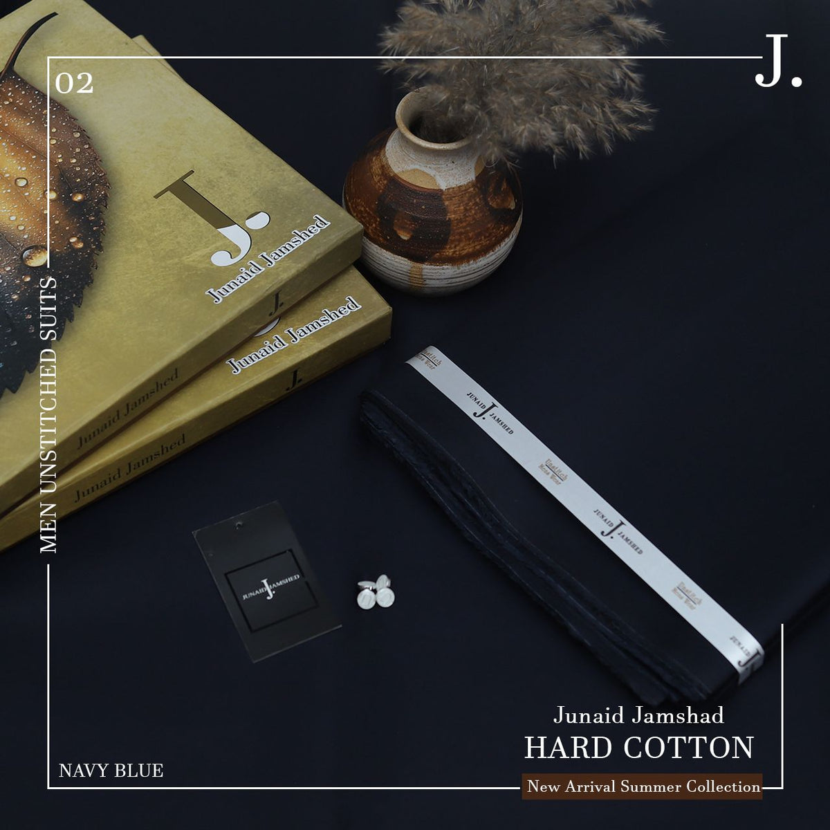 Junaid Jamshed Hard Cotton – Men's Unstitched Suit (4.5m)
