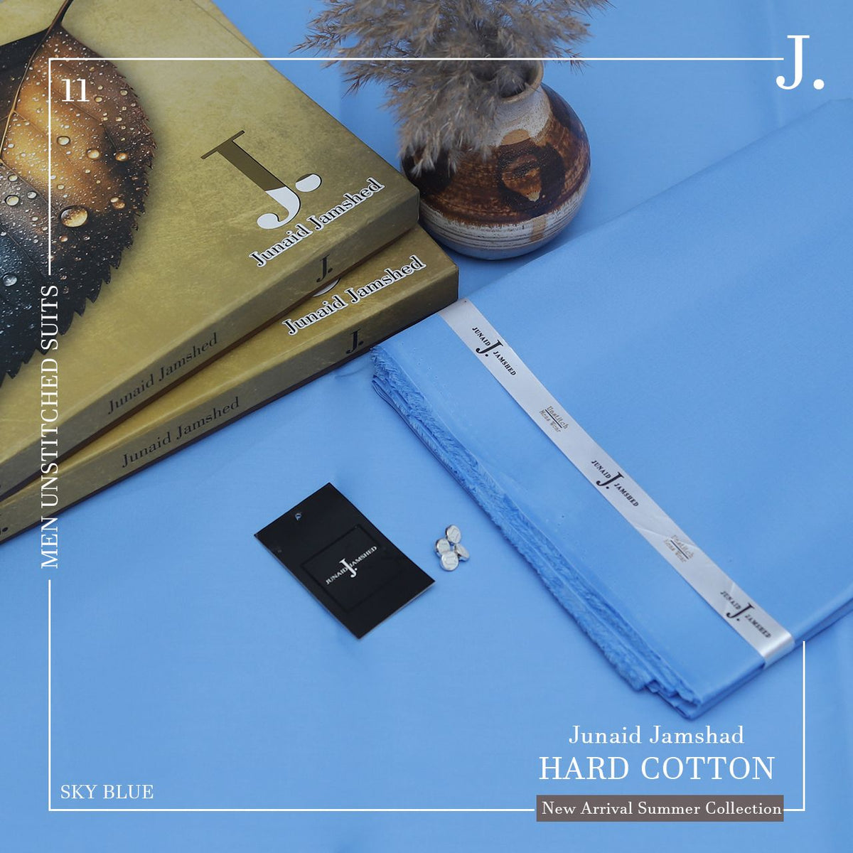 Junaid Jamshed Hard Cotton – Men's Unstitched Suit (4.5m)